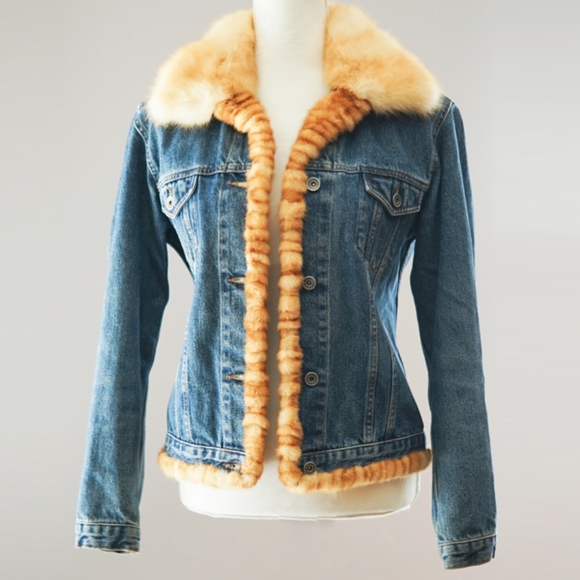 fox fur jean jacket